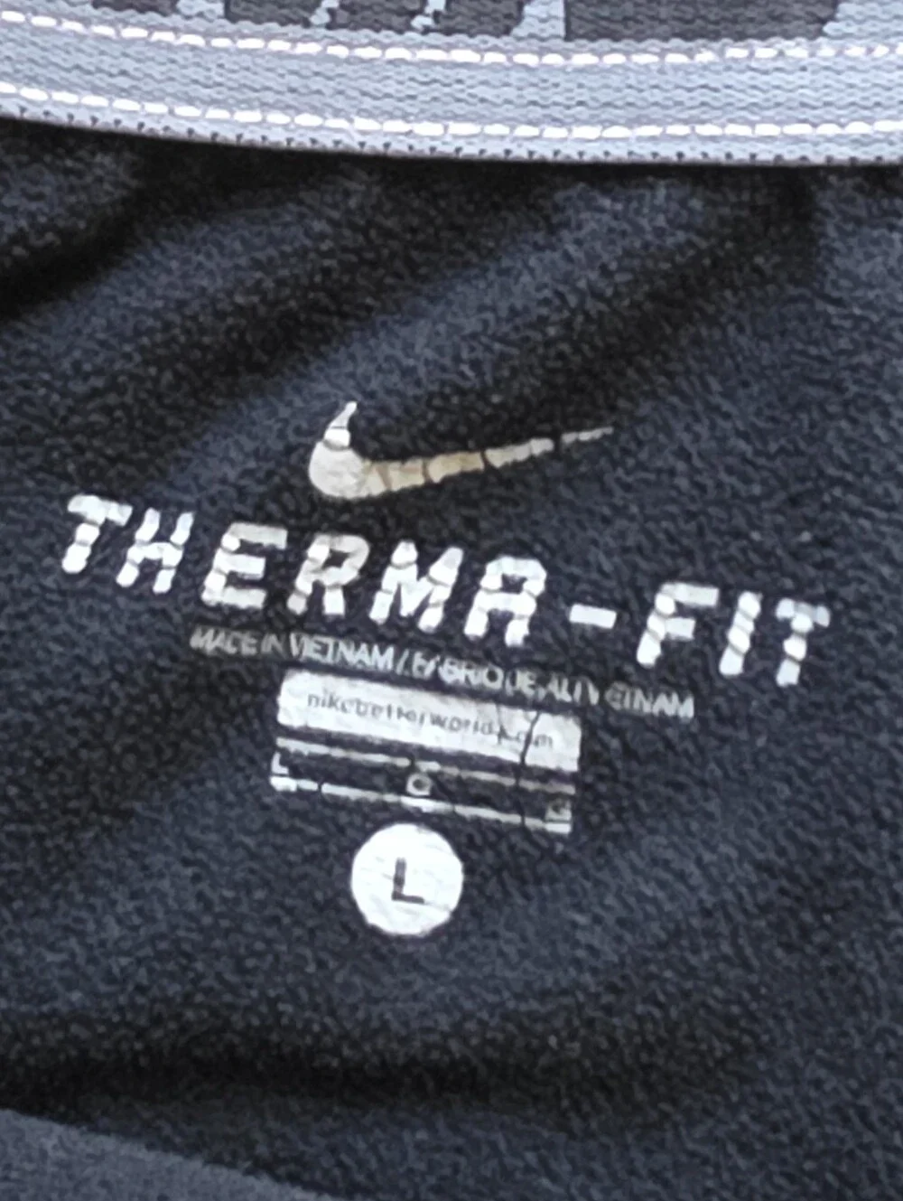 Nike Therma-Fit Fleece Lined Pants Men's L Black Waist Elastic & Drawstring
